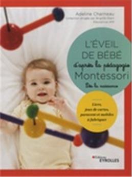 L´eveil de bebe d´apres la pedagogie montessori - livre, jeux de cartes et paravent  
